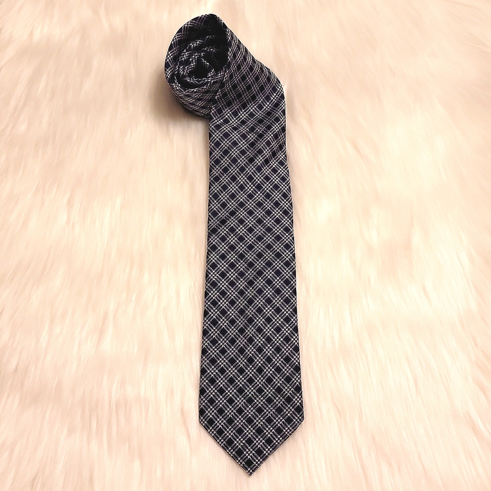 Michael Kors Dark Blue Plaid Tie
